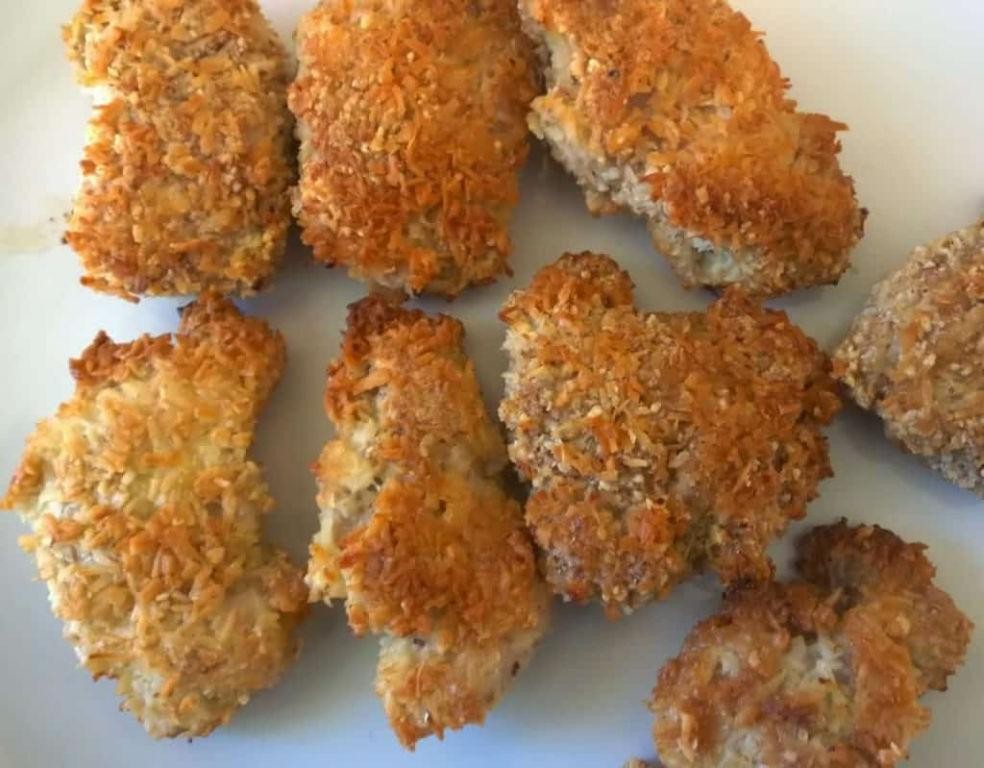 Crispy Coconut Breaded Chicken Thighs