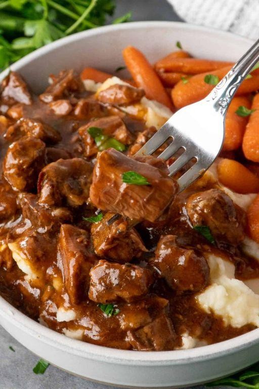 Crock Pot Beef Tips with Brown Sugar Glaze