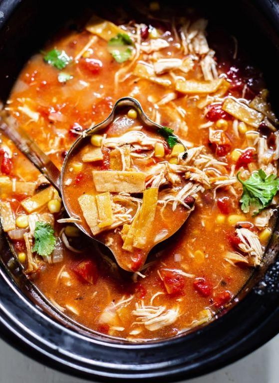 Crockpot Chicken Tortilla Soup