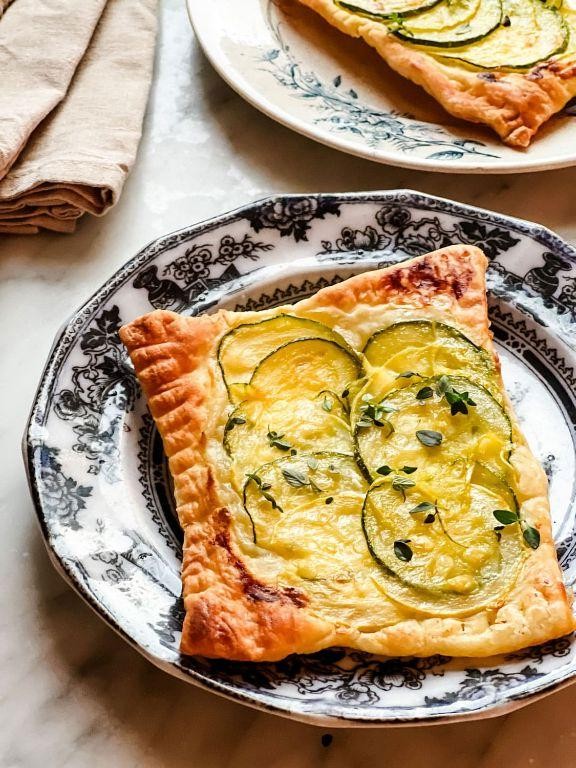 Crookneck Squash and Goat Cheese Tart