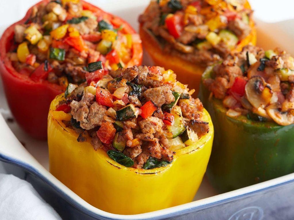 Cumin-Spiced Ground Turkey Stuffed Peppers
