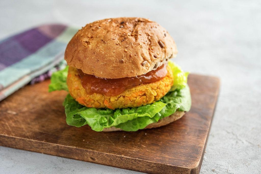 Curried Chickpea Burgers with Mango Chutney