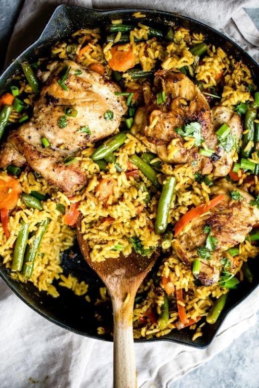 Curry Coconut Chicken and Rice Skillet