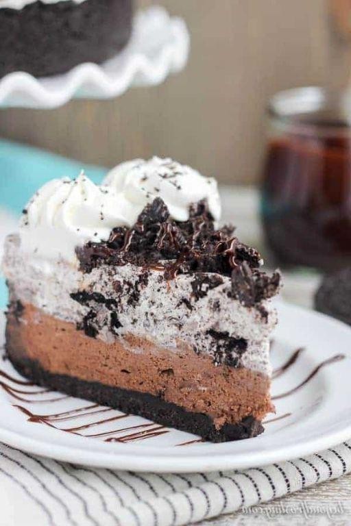 Dark Chocolate Mousse Pie with Oreo Crust
