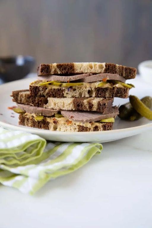 Dark Rye Bread with Liverwurst Spread