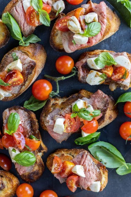 Delmonico Steak Bruschetta with Tomato Basil Relish
