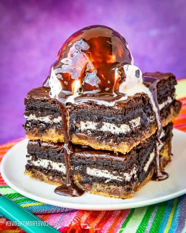 Double Chocolate Slutty Brownies with Fudge Swirl