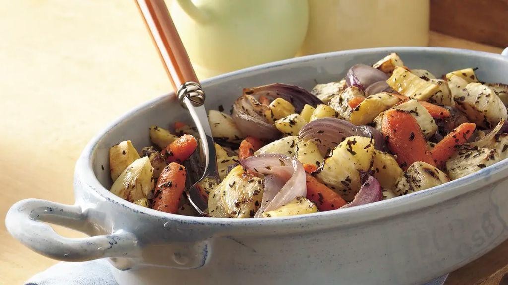 Dutch Oven Herb-Roasted Root Vegetables