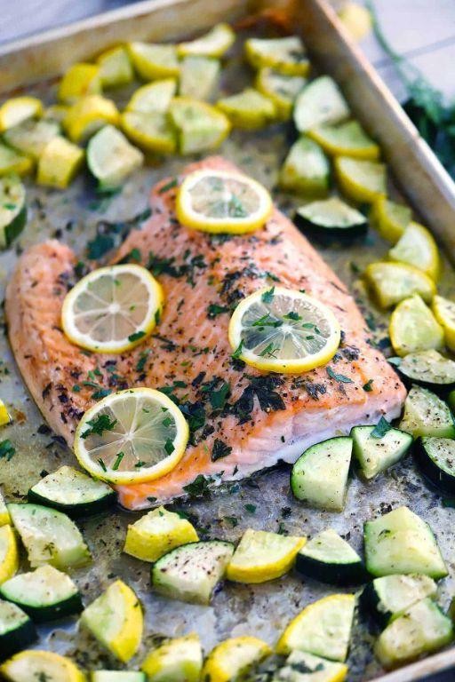 Dutch Oven Lemon Garlic Salmon with Vegetables