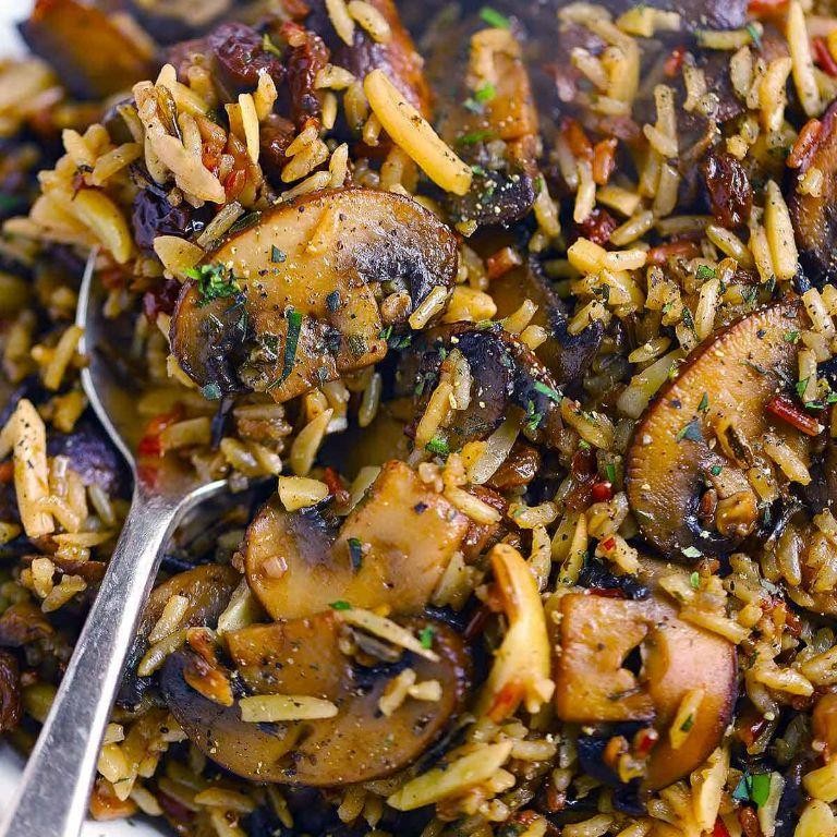 Dutch Oven Mushroom and Wild Rice Pilaf
