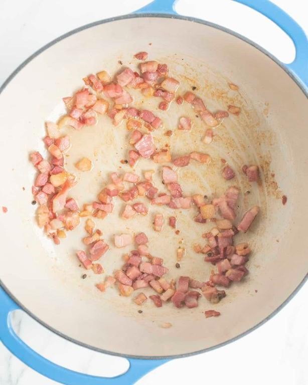 Dutch Oven Pasta Carbonara with Pancetta