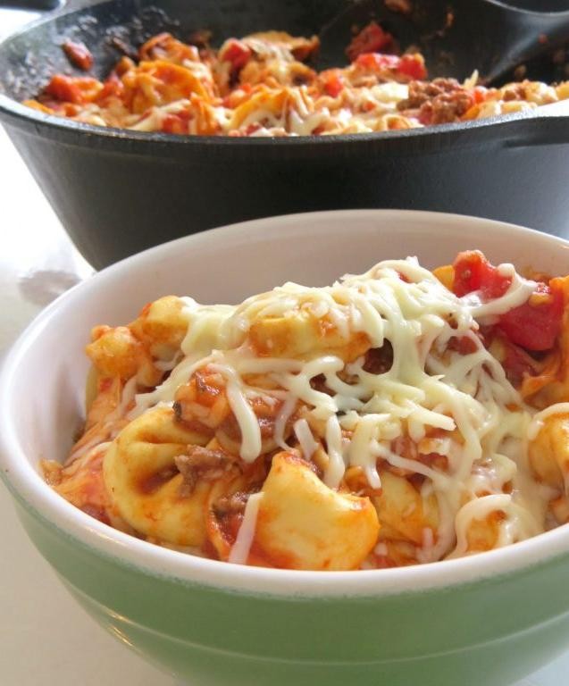 Dutch Oven Three-Cheese Tortellini Bake