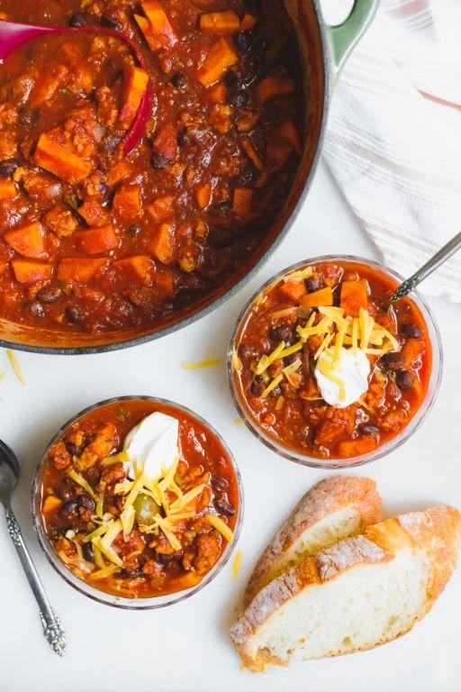 Dutch Oven Turkey and Sweet Potato Chili