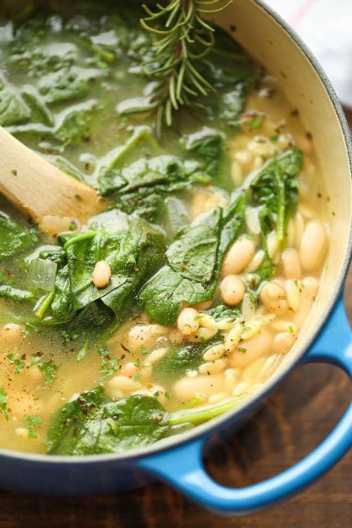 Dutch Oven White Bean and Spinach Stew