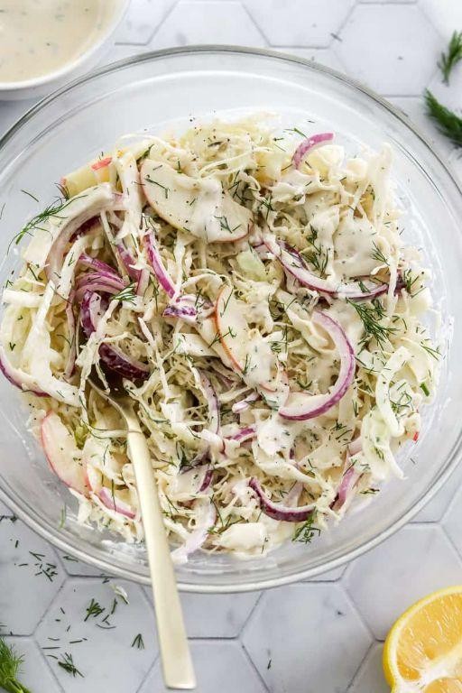 Fennel and Apple Slaw with Yogurt Dressing