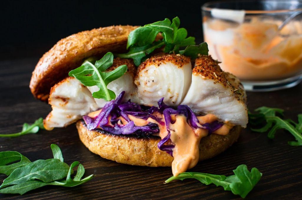 Fish Burger with Chipotle Aioli