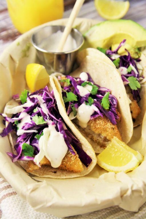Fish Tacos-Inspired Sandwich with Lime Crema