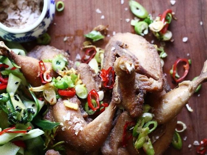 Five-Spice Fried Quail with Sweet Chili Sauce