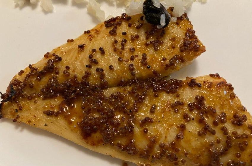 Flounder with Honey Mustard Glaze