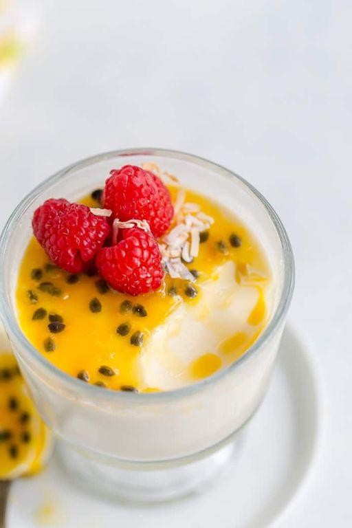 Fresh Coconut Panna Cotta with Passionfruit Glaze