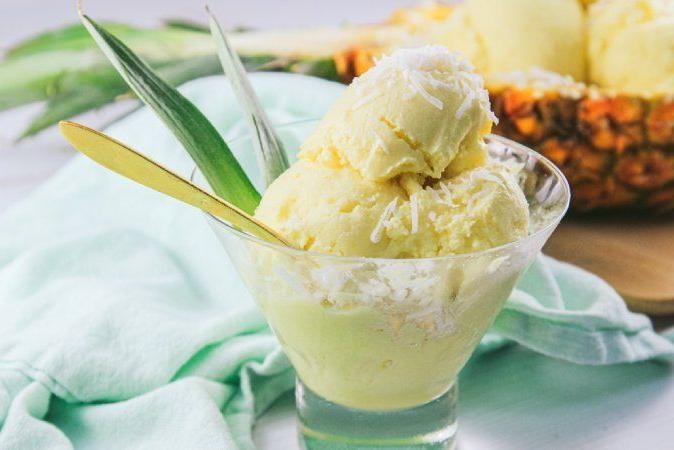 Fresh Coconut and Pineapple Sorbet