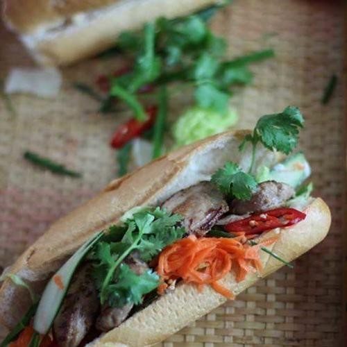 Fried Quail Banh Mi with Pickled Vegetables