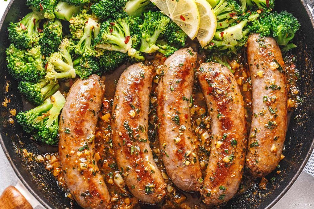 Garlic Butter Sausage and Broccoli Skillet