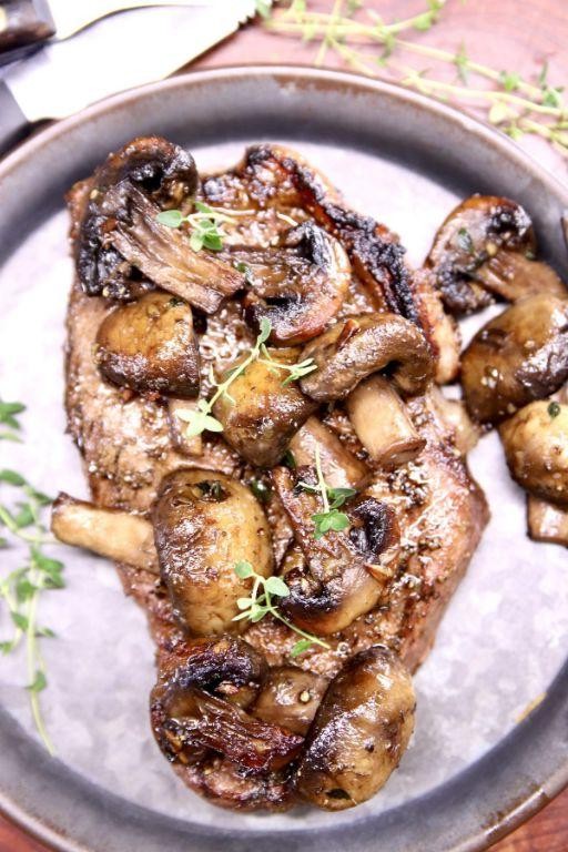 Garlic Butter Sirloin Tip Roast with Mushrooms