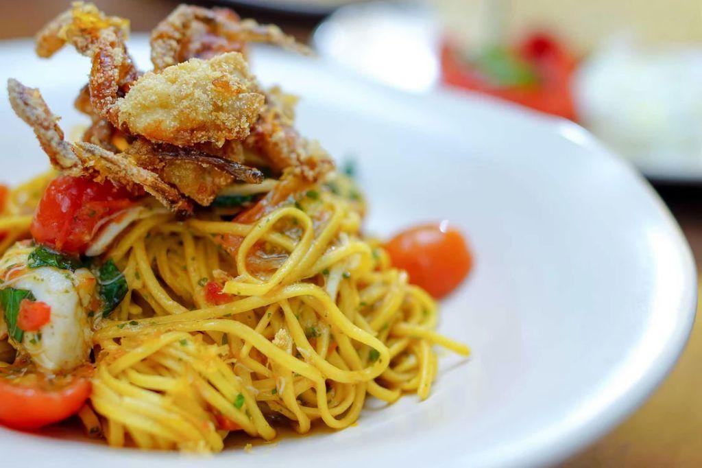 Garlic Butter Soft Shell Crab Pasta