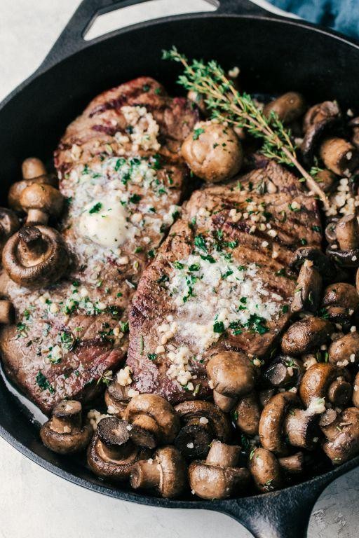 Garlic Butter Steak and Mushroom Skillet