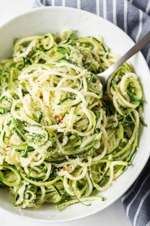 Garlic Butter Zucchini Pasta with Parmesan