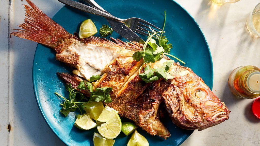 Garlic Herb Fried Red Snapper with Zesty Aioli