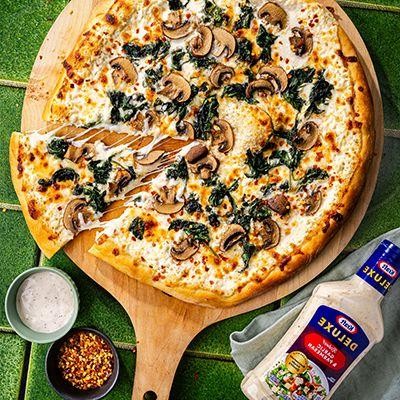 Garlic Parmesan Mushroom Pizza