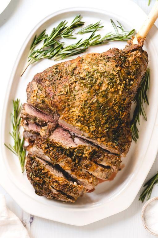 Garlic and Herb Roasted Boneless Leg of Lamb