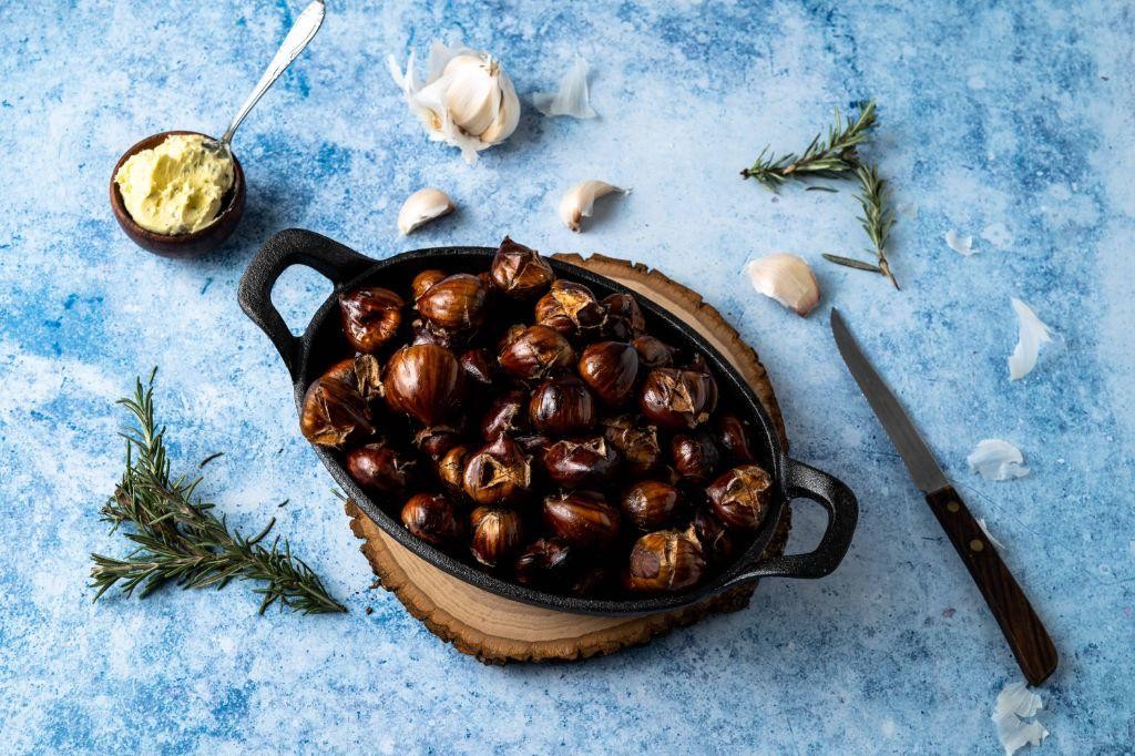 Garlic and Herb Roasted Chestnuts