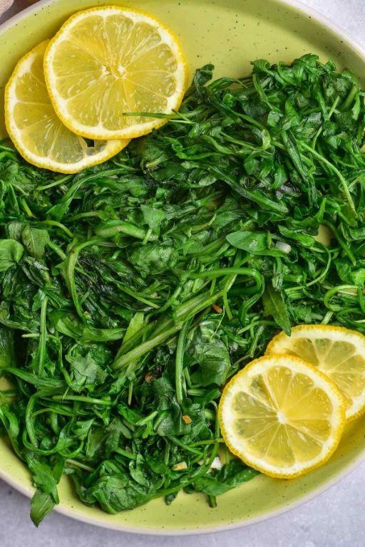 Garlic and Lemon Sauteed Arugula