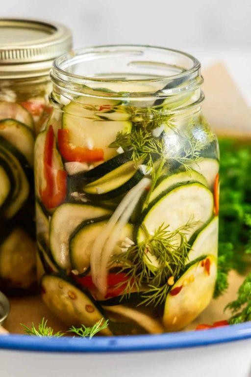 Garlicky Pickled Squash with Red Pepper Flakes