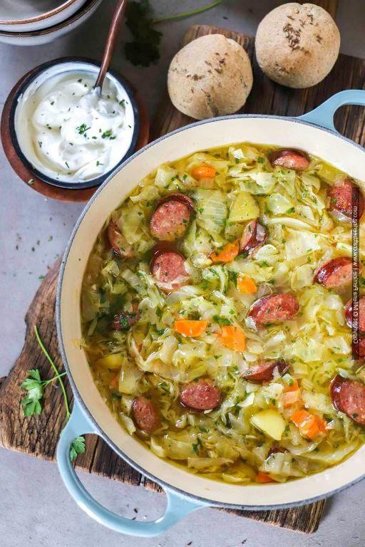 German Cabbage Soup with Sausage