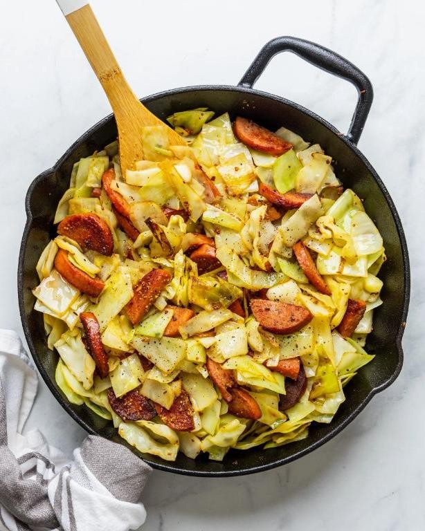 German Cabbage and Kielbasa Skillet