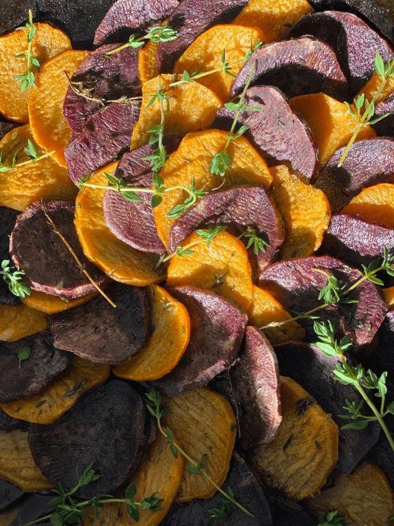 Ghee-baked sweet potato with brown sugar