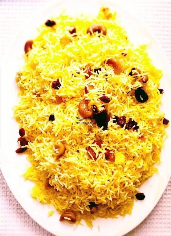 Ghee-laden basmati rice with saffron