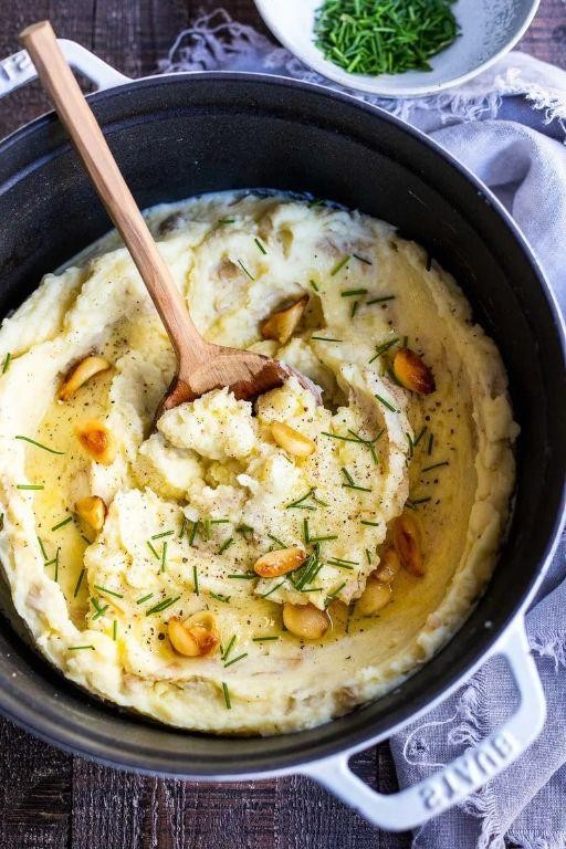 Ghee-roasted garlic mashed potatoes