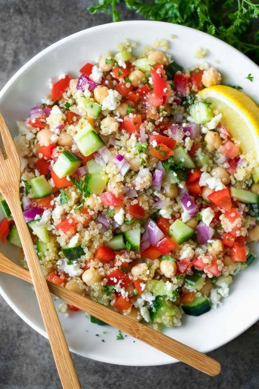 Greek Quinoa Salad with Lemon Dressing