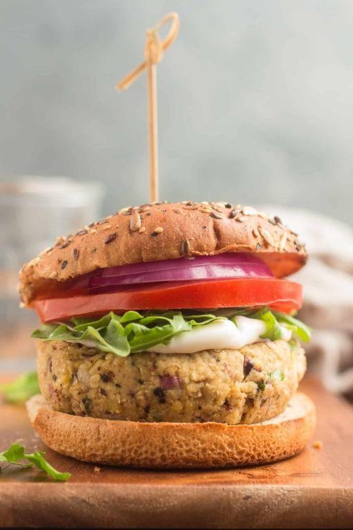Greek-Inspired Chickpea Burgers with Tzatziki Sauce