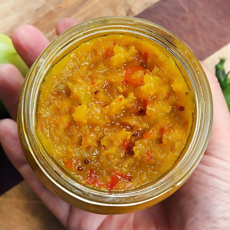 Green Tomato Relish with Mustard Seeds