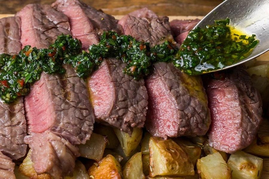 Grilled Coulotte Steak with Chimichurri Sauce