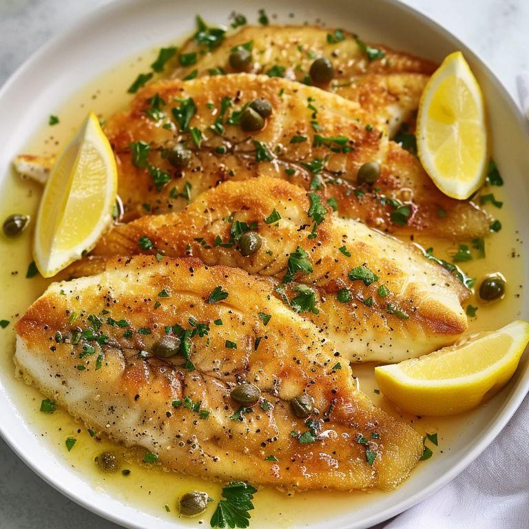 Grilled Flounder with Lemon Caper Sauce
