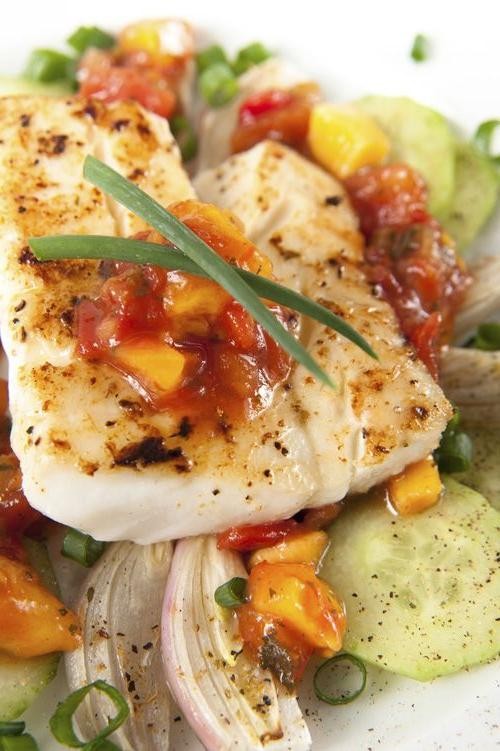 Grilled Flounder with Mango Salsa