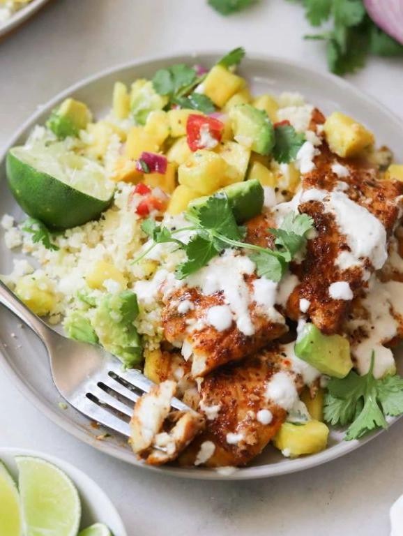 Grilled Flounder with Pineapple Salsa