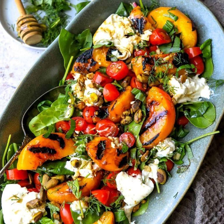 Grilled Peach and Burrata Salad